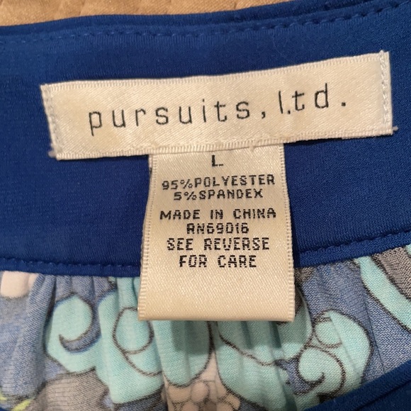 Pursuits Ltd, top, flower print, poly blend, L - Picture 4 of 8